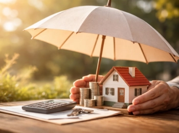 Schirm schützt Haus und Geld